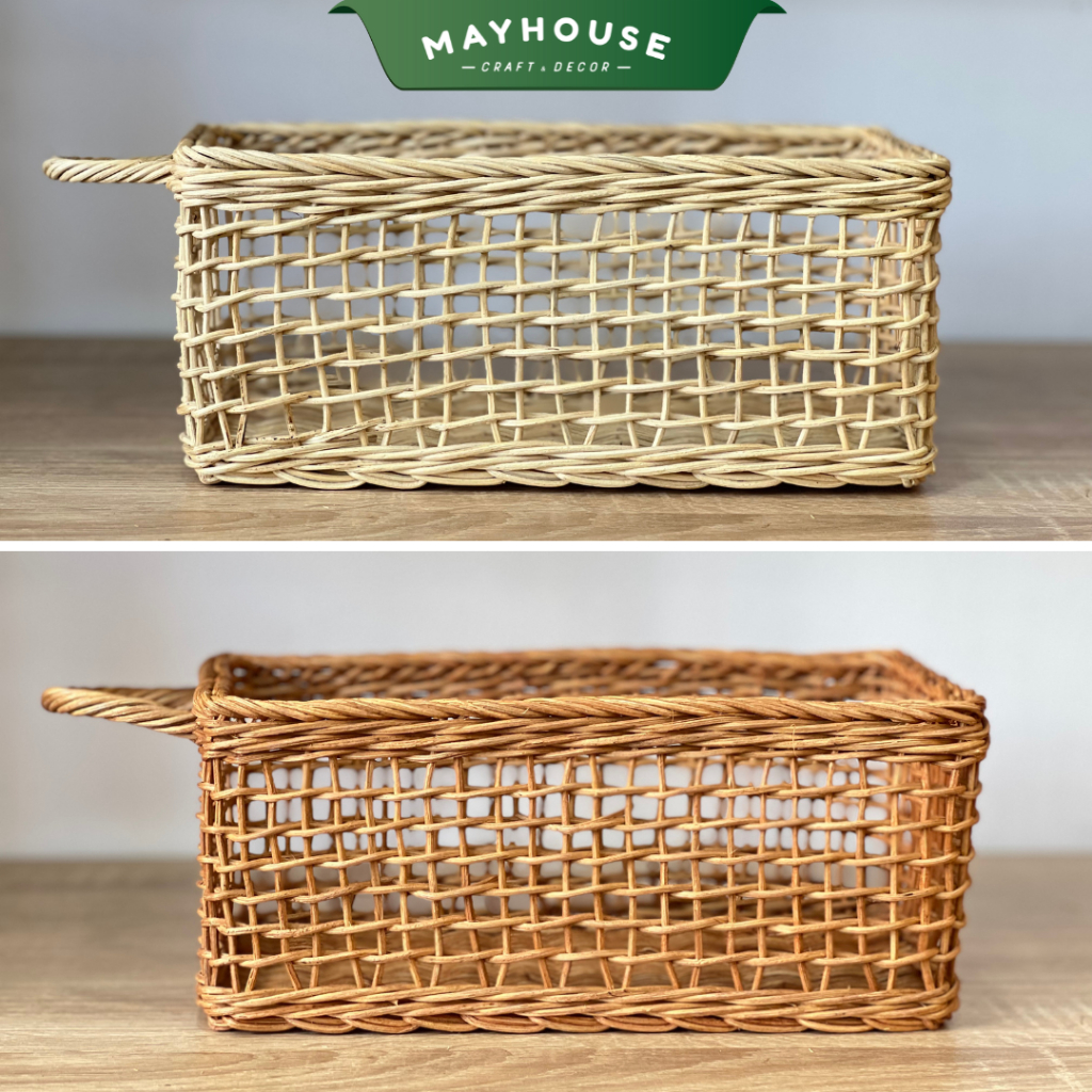 籐製バスケット 多目的 収納 装飾用 MAYHOUSE CRAFT&DECOR