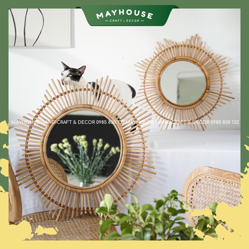 籐製ミラー 鏡 室内装飾 MAYHOUSE CRAFT&DECOR