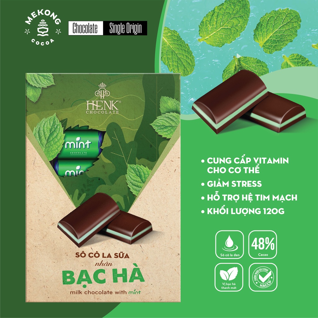 フレッシュミントミルクチョコレート 120g SCL001 MEKONG CHOCOLATE