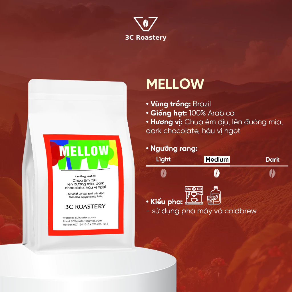 MELLOW アラビカコールドブリューコーヒー粉 - 酸味控えめ、まろやか、ブラウンシュガーの香り - 200g