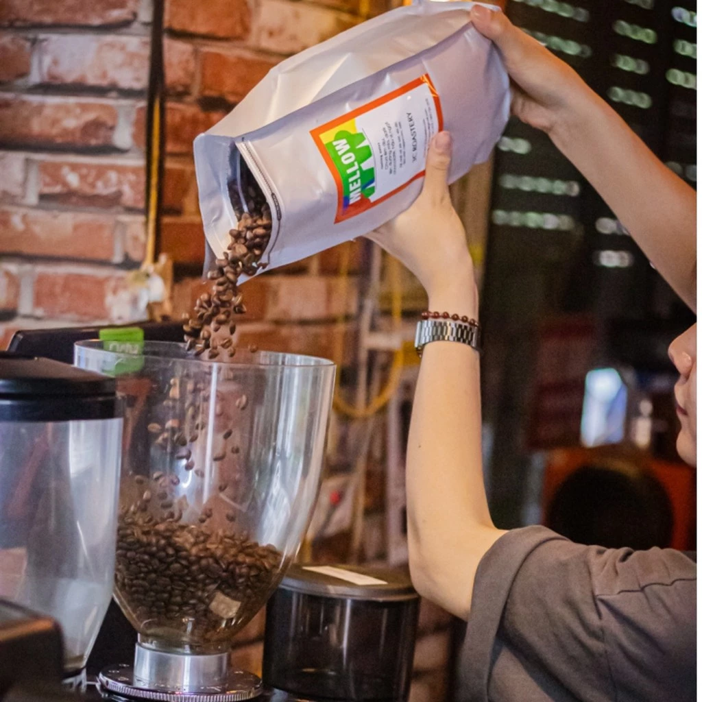 MELLOW アラビカコーヒー粉 500g - 酸味控えめ、黒糖の香り、エスプレッソマシン用