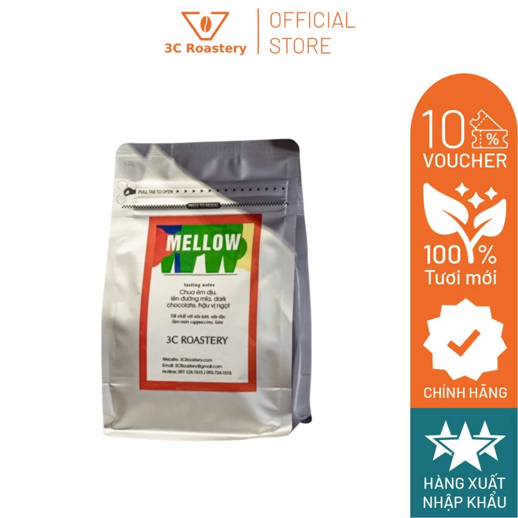 MELLOW 無酸味アラビカコーヒー粉 500g - フィルター抽出用、まろやかな口当たり、黒糖のような甘い香り