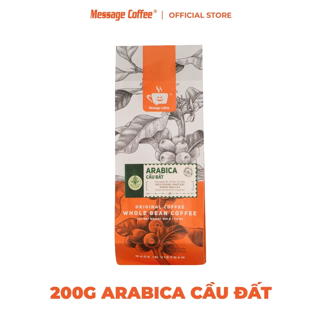 メッセージコーヒー カウダット産アラビカ コールドブリュー用コーヒーパウダー 200g – 100%純粋、甘く魅惑的な後味