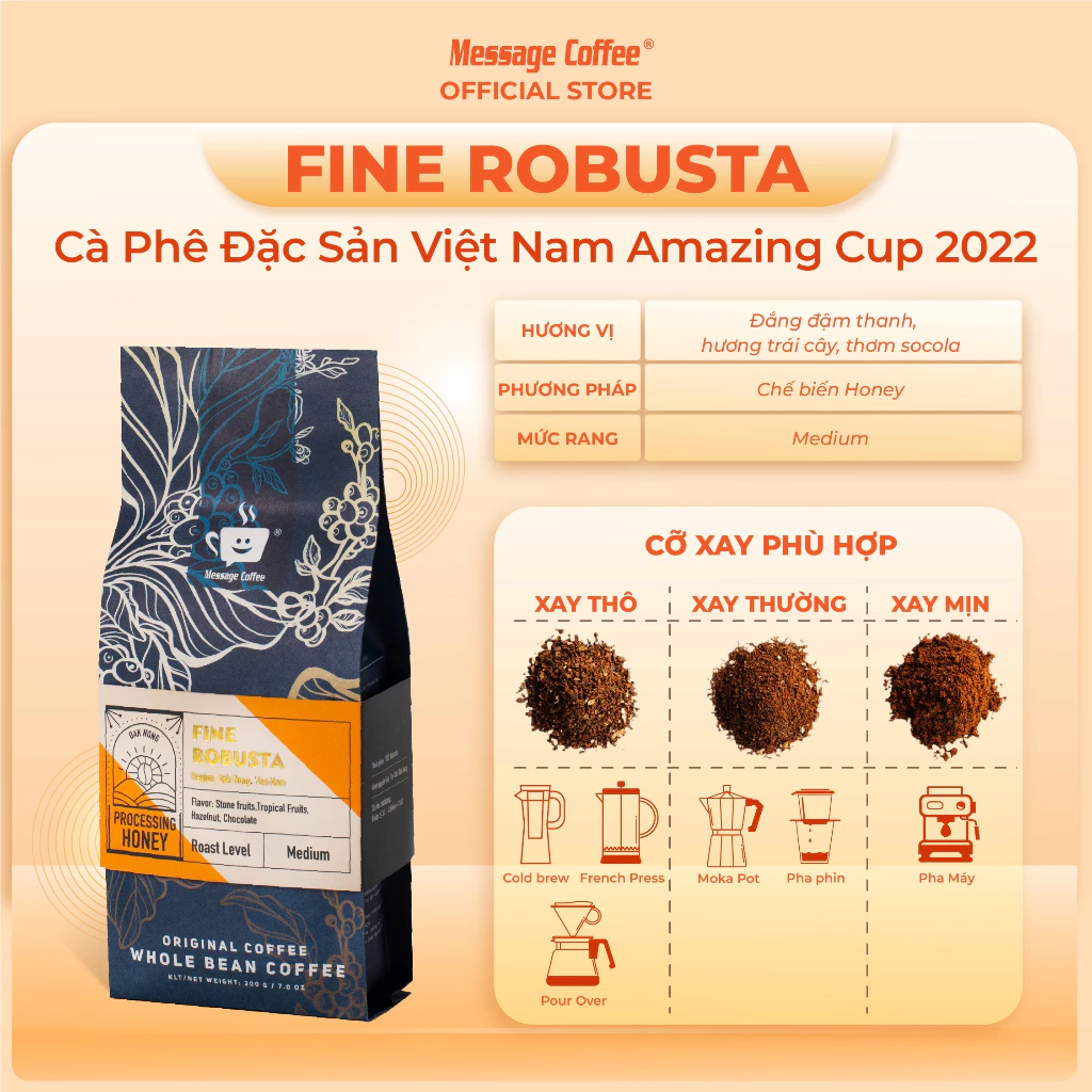 メッセージコーヒー アメイジングカップ2022受賞 ファインロブスタ スペシャリティコーヒー粉 200g