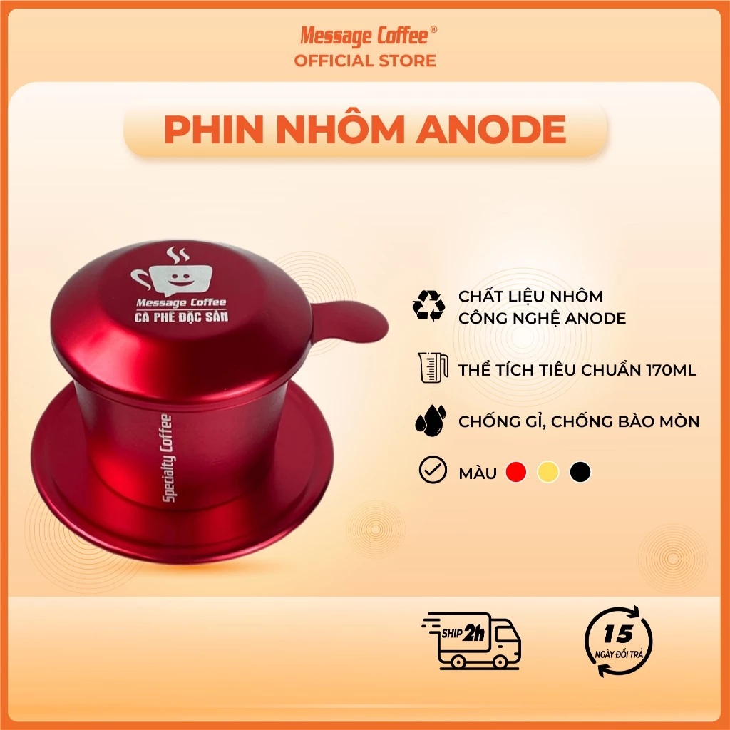 Message Coffee特製!高級アルマイト製マットゴールドコーヒーフィルター(phin)- 絶品抽出