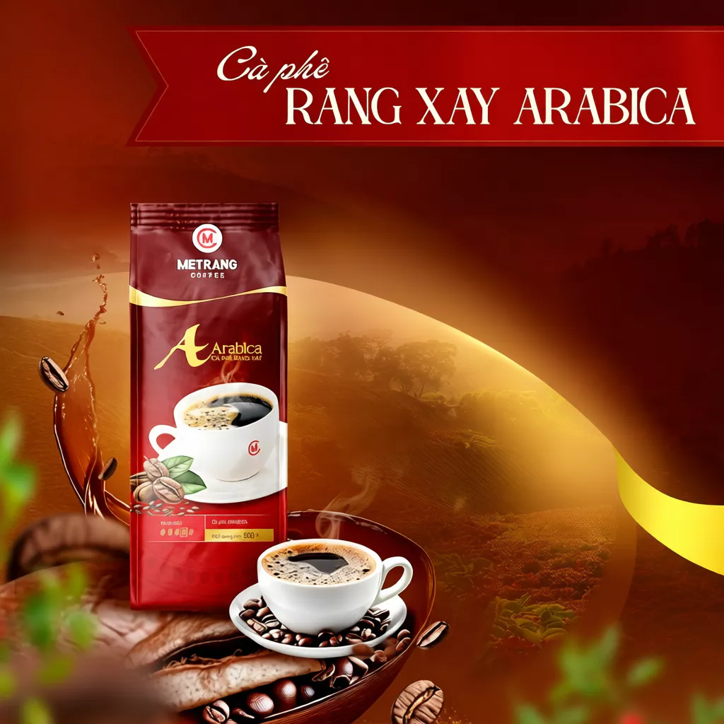 メトラン アラビカ レギュラーコーヒー粉 - ほろ苦く甘い後味、芳醇な香り ベトナムの味 500g