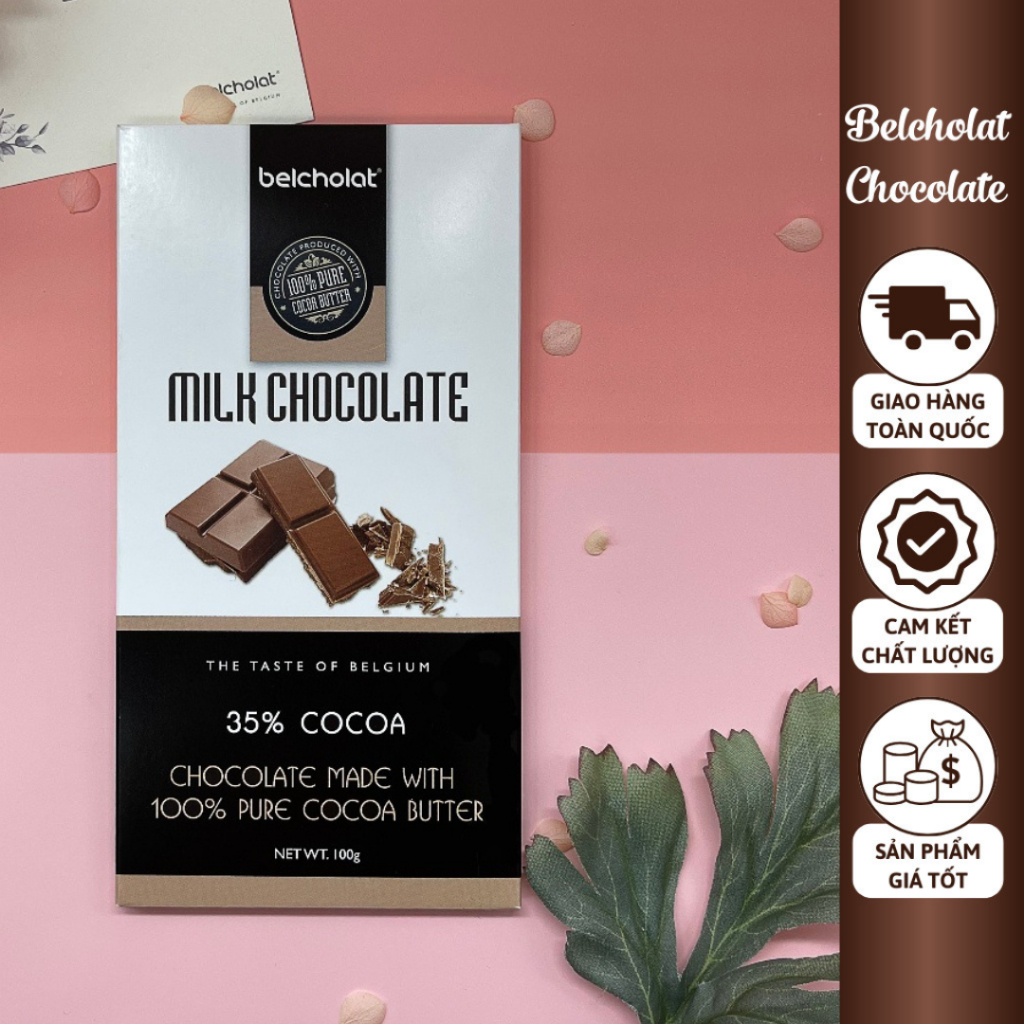 ミルクチョコレートバー カカオ35% 100g Belcholat