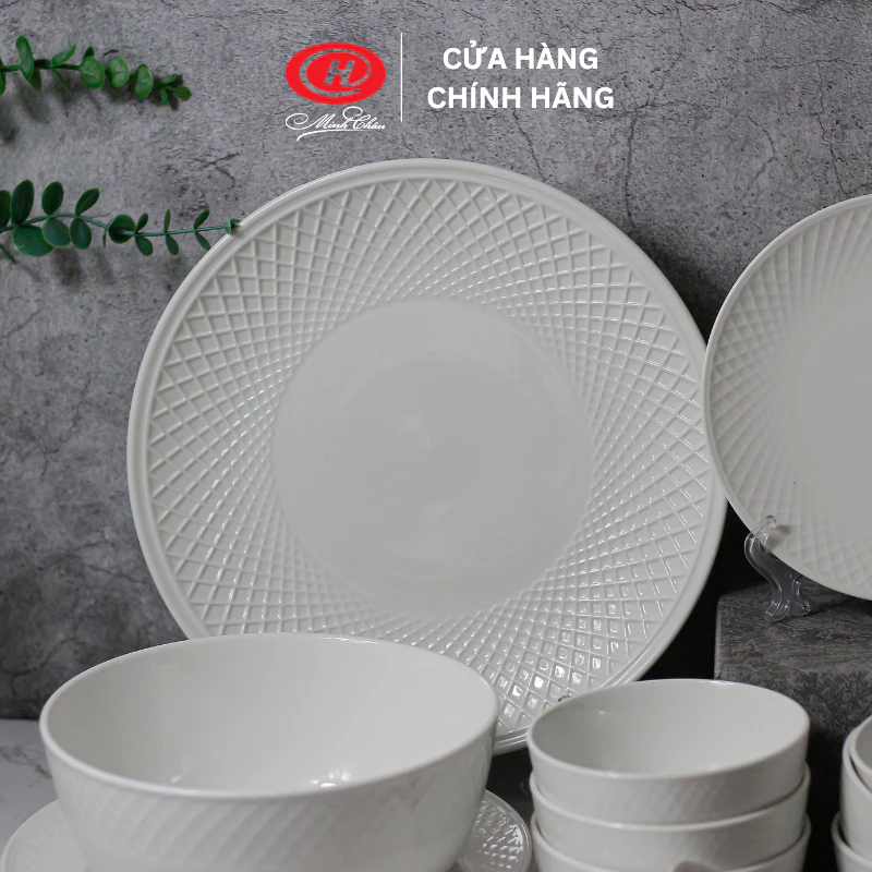 ミンチャウ製12点セット食器 - マットリム・純白磁器 - BO12VS