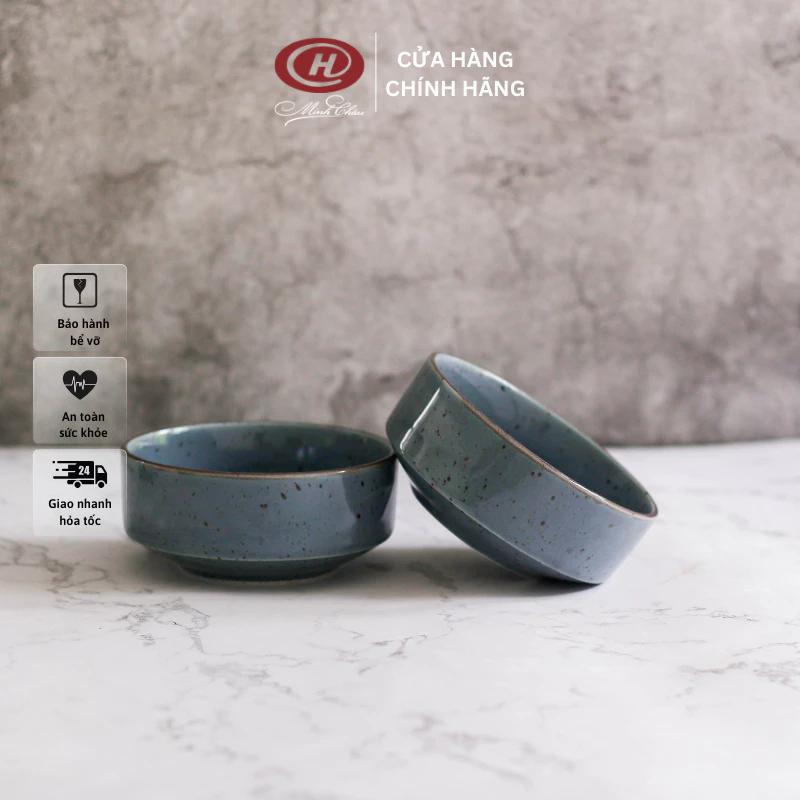 ミンチャウ製 11cm 和風 ブルー 飯碗・スープ碗 6個/10個セット