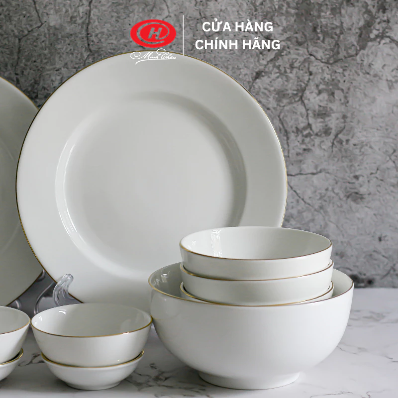 ミンチャウ製金縁磁器食器14点セット - BO14vv