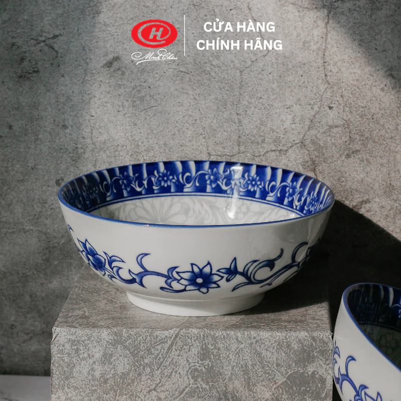 ミンチャウ窯 青い模様の深鉢 - 高品質磁器製