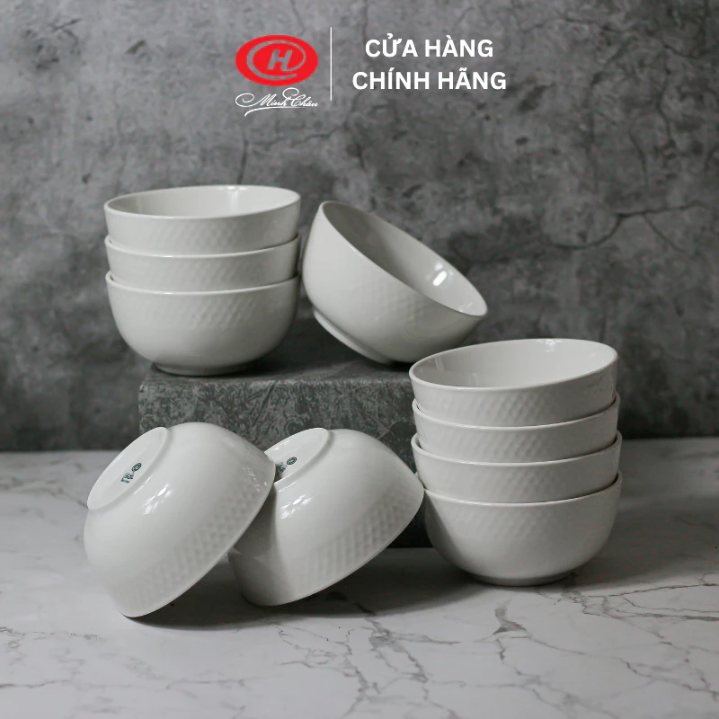 Minh Châu（ミンチャウ）製 ざらつき縁ご飯茶碗セット - CV06B