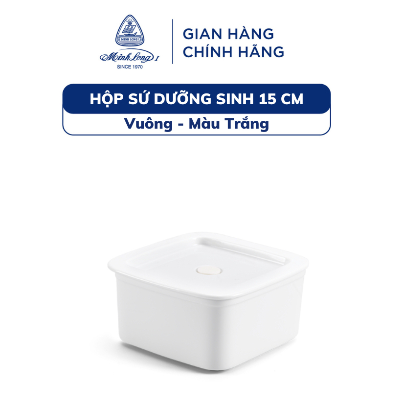 磁器 保温食品容器 15cm ランチボックス 白色 Vuong - Mau Trang Minh Long