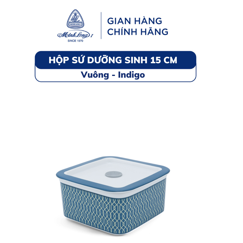 磁器 保温食品容器 15cm ランチボックス インディゴ Indigo Minh Long