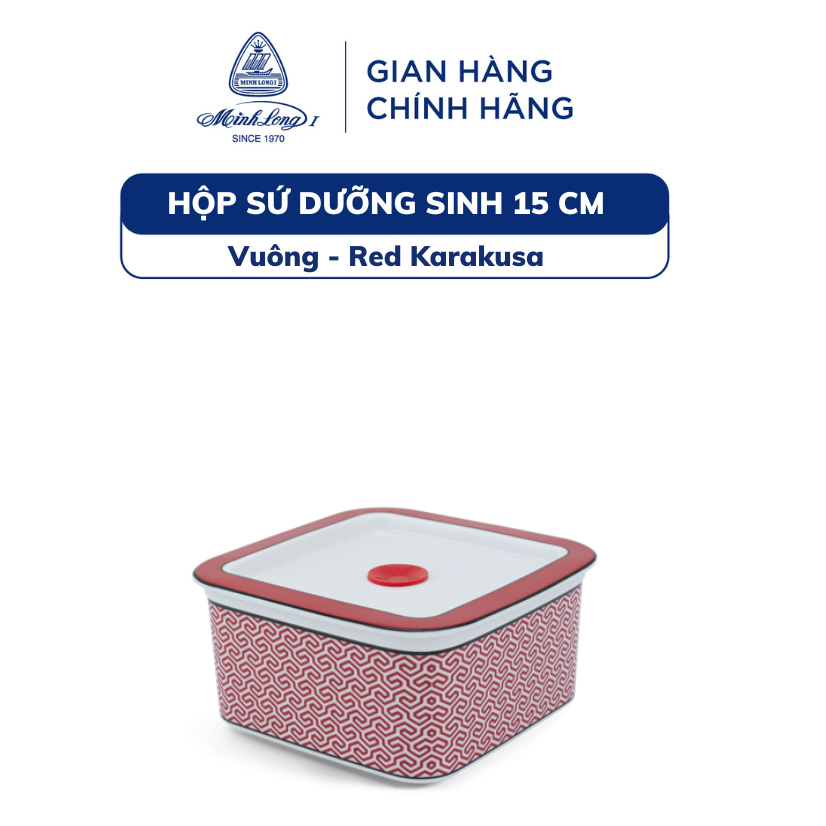 磁器 保温食品容器 15cm ランチボックス 赤唐草 Red Karakusa Minh Long