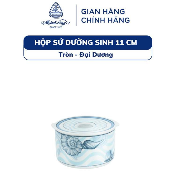 磁器 保温食品容器 11cm 丸型 ランチボックス オーシャン Dai Duong Minh Long