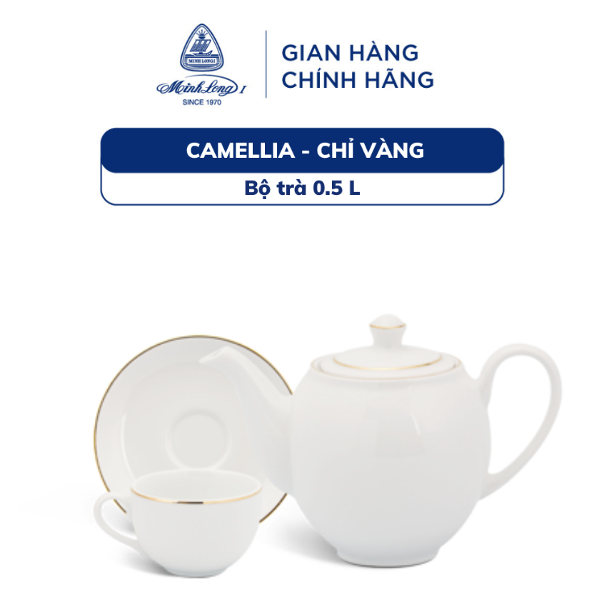 磁器ティーポットセット 0.5L Camellia Minh Long