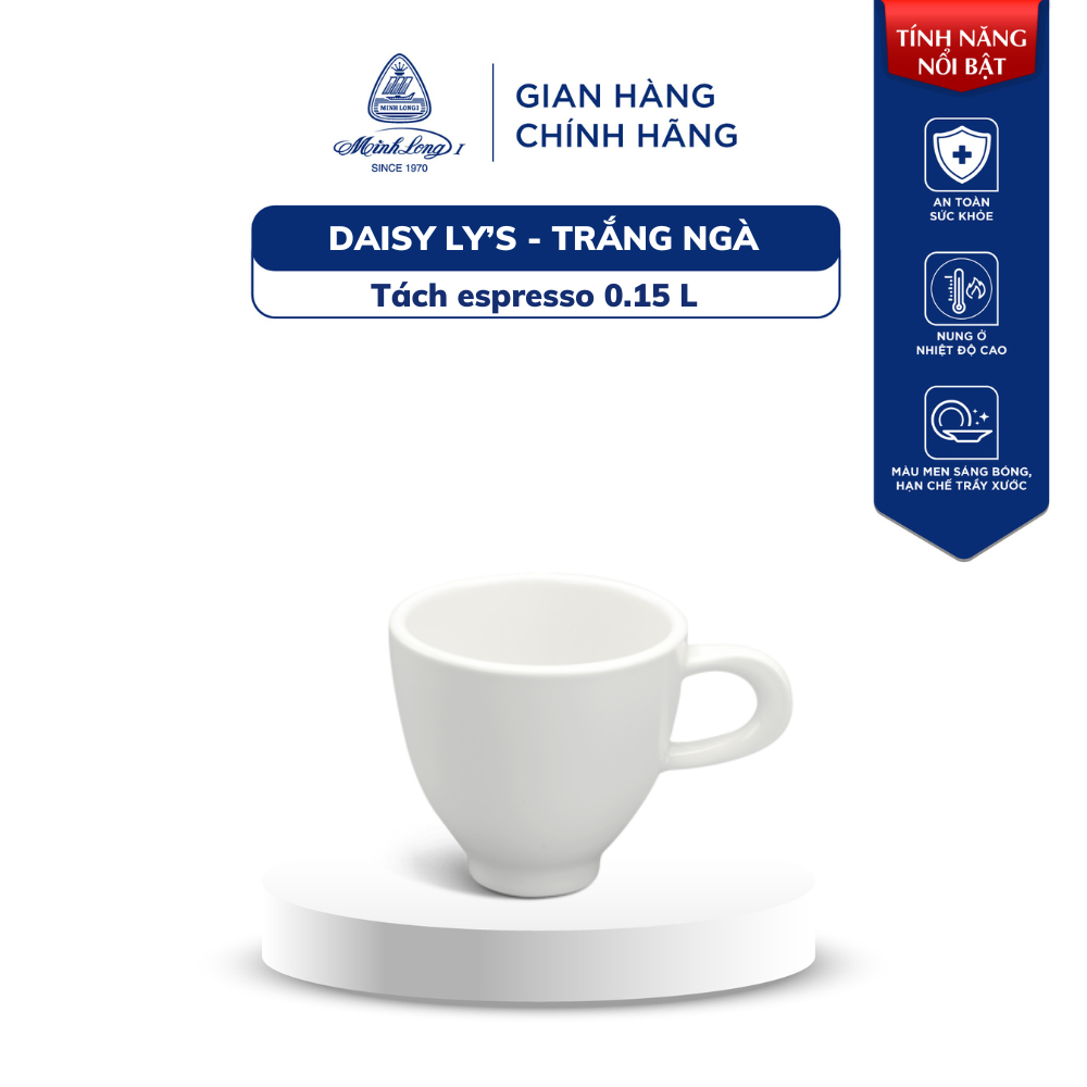 磁器エスプレッソカップ 0.15L 白色 Daisy Ly's - Trang Nga Minh Long