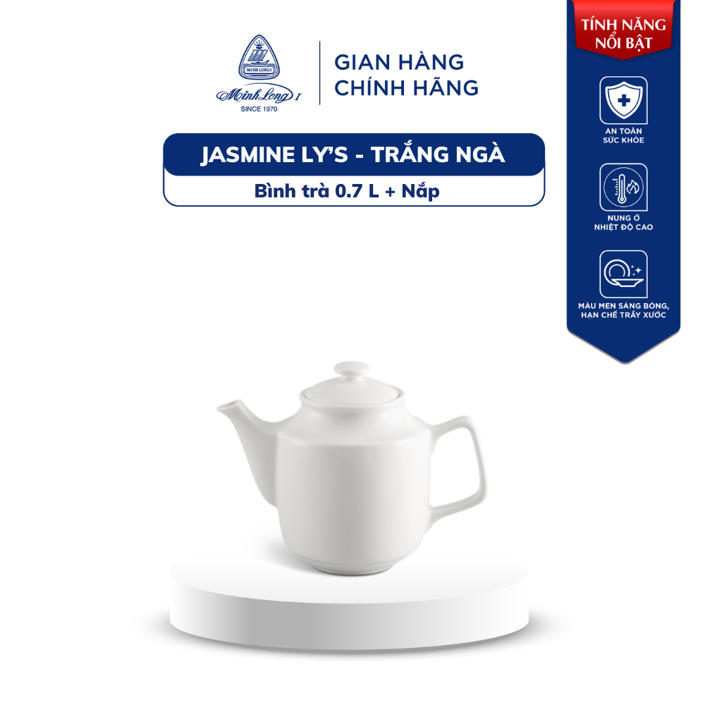 磁器ティーポットと蓋のセット 0.7L プレミアム Jasmime Ly's Minh Long