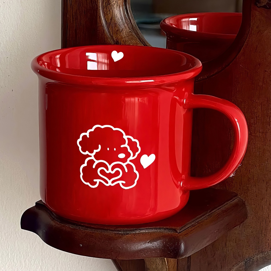 ミニコージー ハートドッグシリーズ 犬マグカップ 可愛い厚手つやあり 300ml Mini.Cozy