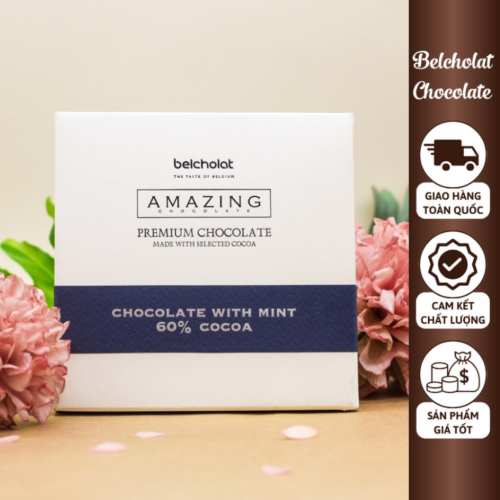 ミントチョコレートバー 60%カカオ 80g Belcholat