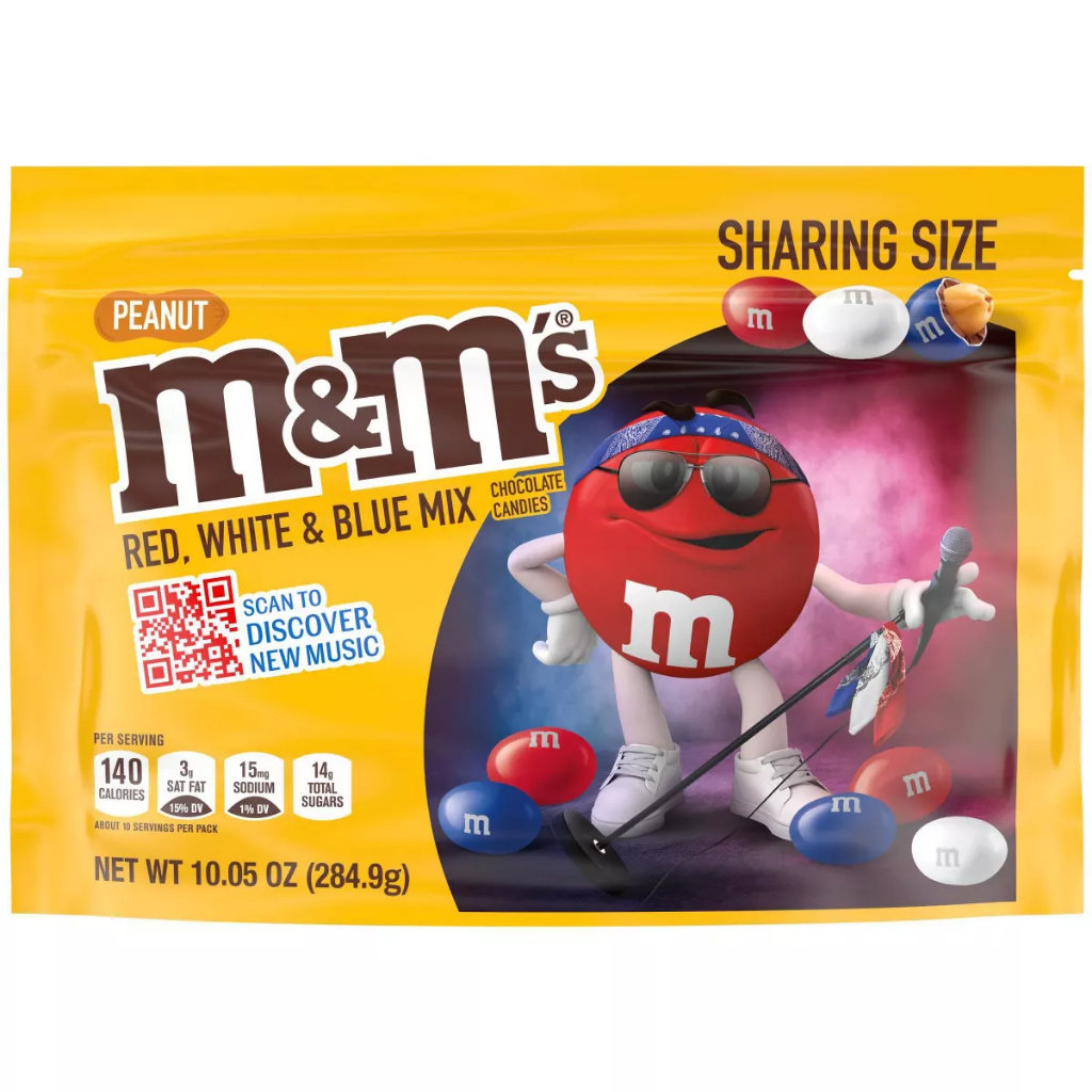 チョコレート ピーナッツ風味 Made in USA レッド、ホワイト、ブルー  285g M&M's