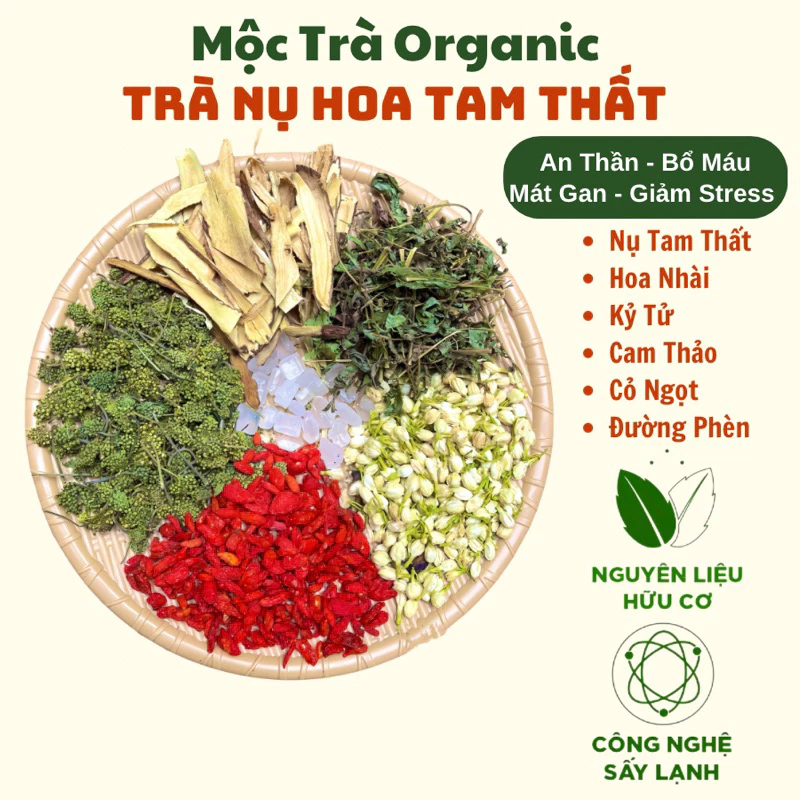 モックチャーオーガニック 田七人参花蕾茶 30袋セット - 安眠、肝機能保護、補血、デトックス