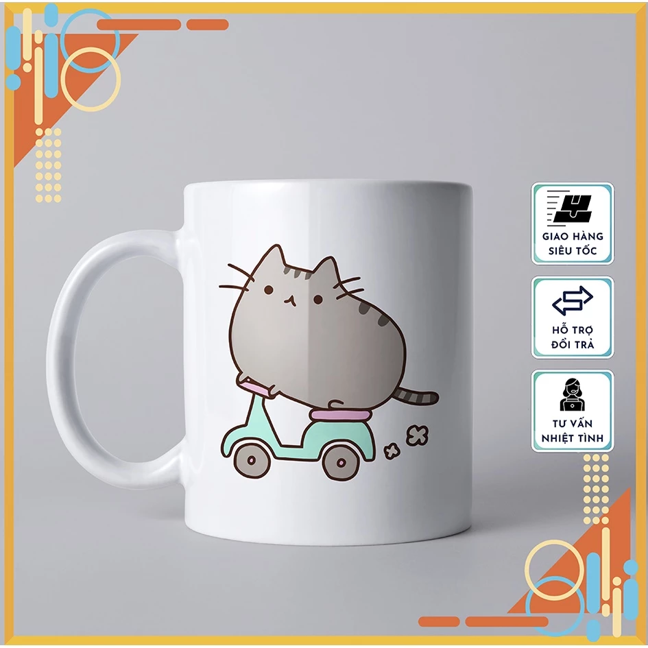 モデル10 - プシーン猫のキュートなセラミックマグカップ | ギフト・普段使いに