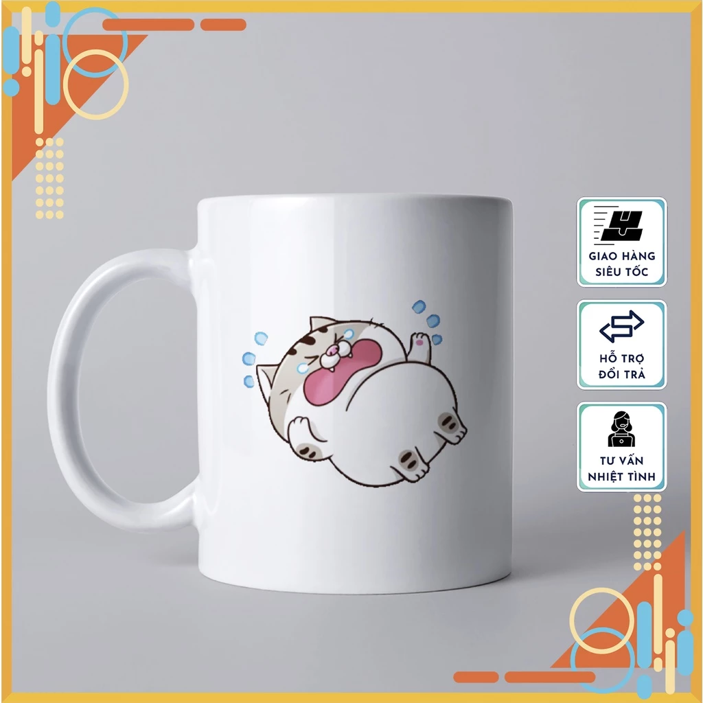 【モデル19】ぽっちゃりアミのキュートな陶器マグカップ - ギフト・普段使いに最適