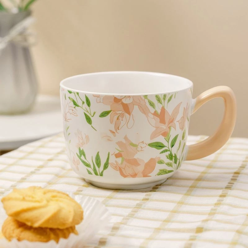 モデルA - 高品質セラミックペアマグカップ【大容量・ハンドル付き】家族のくつろぎタイムに