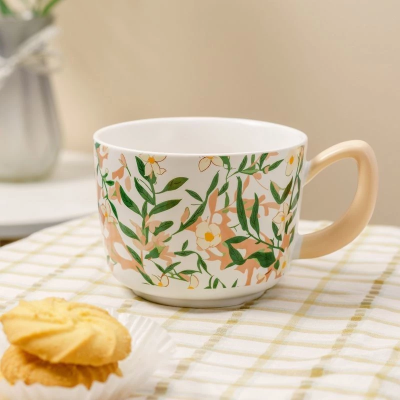 「モデルC」ミニマリスト高級セラミックペアマグカップ【大容量・取っ手付き】家族用