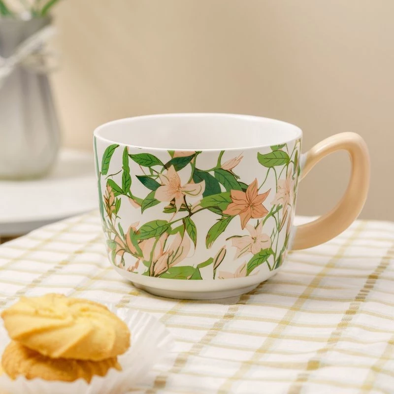 モデルD - 上質ミニマルスタイル ペアセラミックマグカップ 大容量 ハンドル付き 家庭用