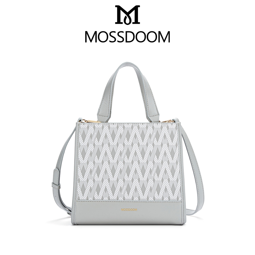 MOSSDOOM Callie Bag ハンドバッグ スネーク柄 グレー Mサイズ MOSSDOOM