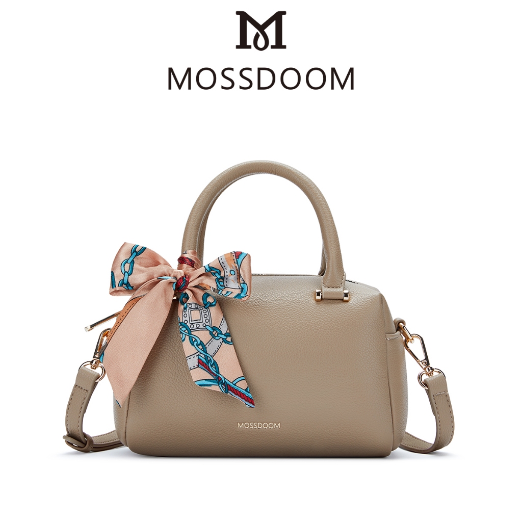 MOSSDOOM Marcia Bag ショルダーバッグ 高級本革 ハンドバッグ グレー 30cm MOSSDOOM
