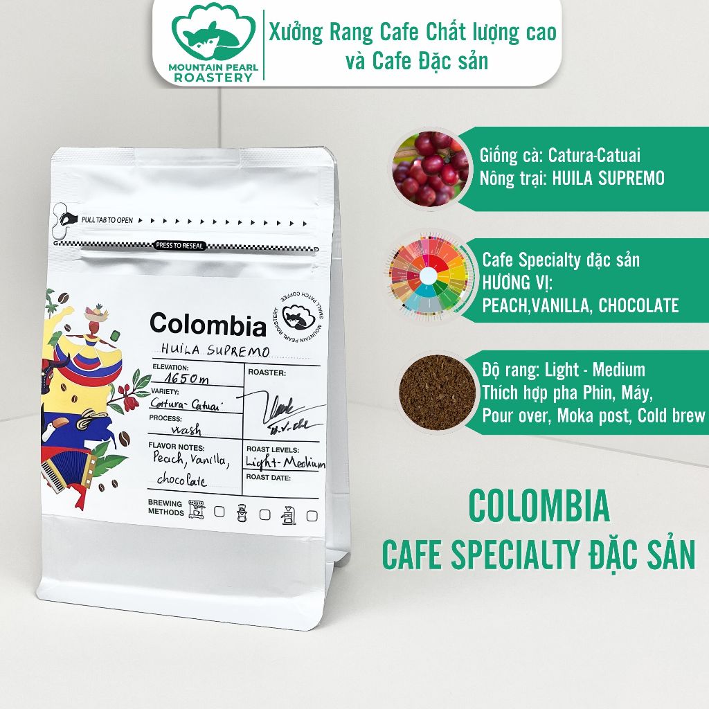 Mountain Pearl Roastery コロンビア・スプレモ チョコレート、ピーチ、バニラ風味 生豆 500g