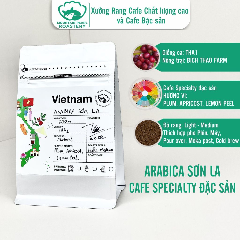 Mountain Pearl Roastery Mountain Pearl フレッシュ アラビカコーヒー プラム・アプリコット・レモンピールフレーバー 200g Mountain Pearl Roastery