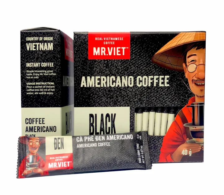 Mr.Viet ブラックアメリカーノコーヒー 強い香り 20袋 インスタントコーヒー