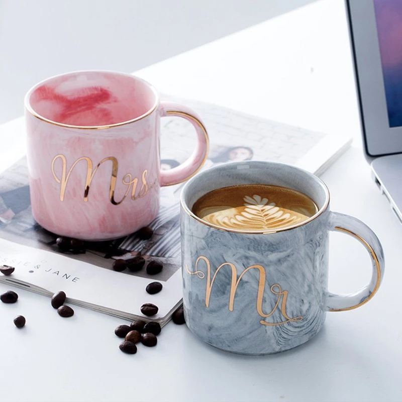 Mrs. Gray 大理石柄セラミックコーヒーマグカップ - thucoffee