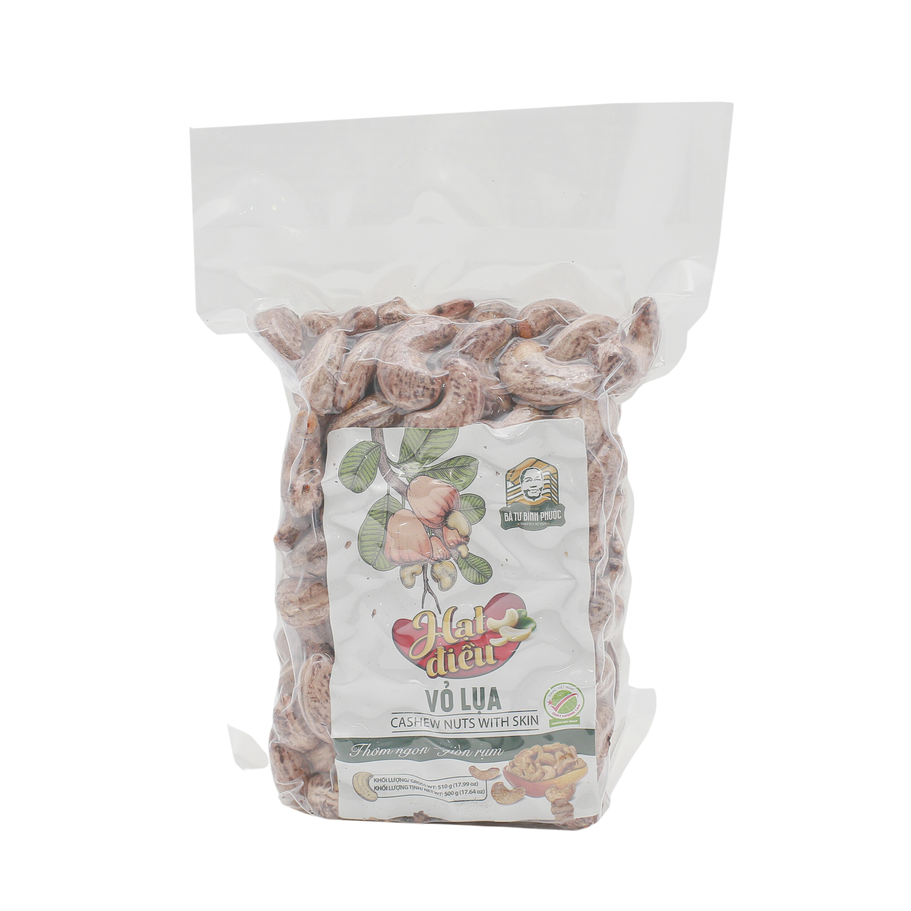 【バー・トゥー夫人】伝統の薄皮ローストカシューナッツ 真空パック 500g