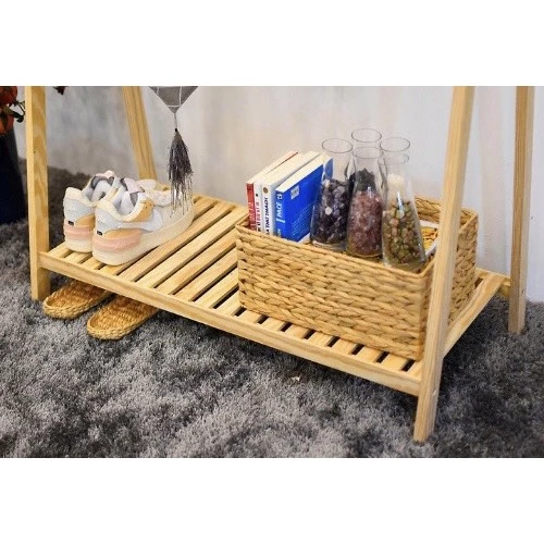 ホテイアオイ多機能収納バスケット Sサイズ (布付き・蓋付き・持ち手付き・アイアンフレーム) - 衣類・小物整理に