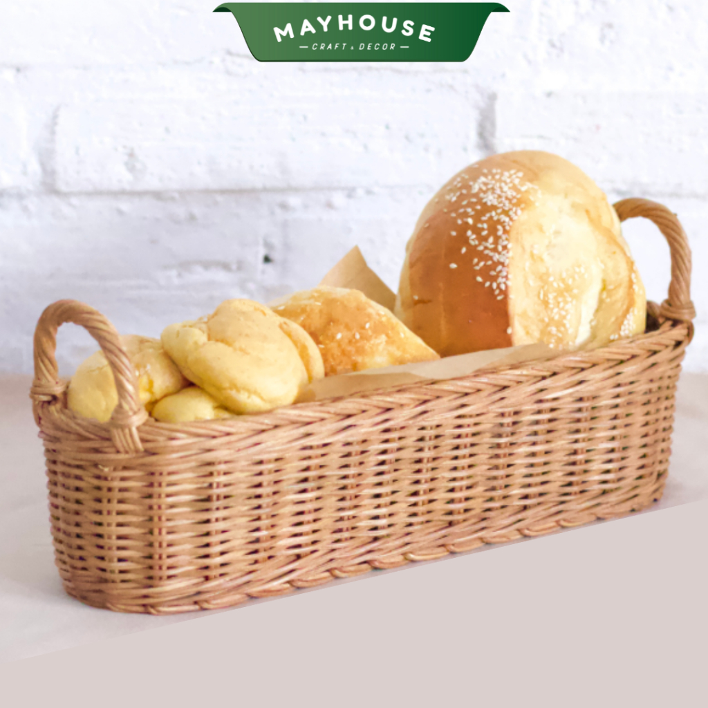 籐製トレイ 多目的 楕円形 装飾用 MAYHOUSE CRAFT&DECOR