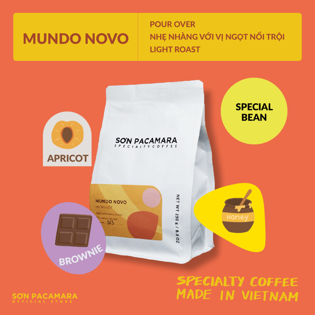 Son Farm の Mundo Novo スペシャルティ コーヒー - 甘くてマイルドな味わい - スペシャルティ コーヒー - ポアオーバーに最適 - 250gr - モカポットと混合