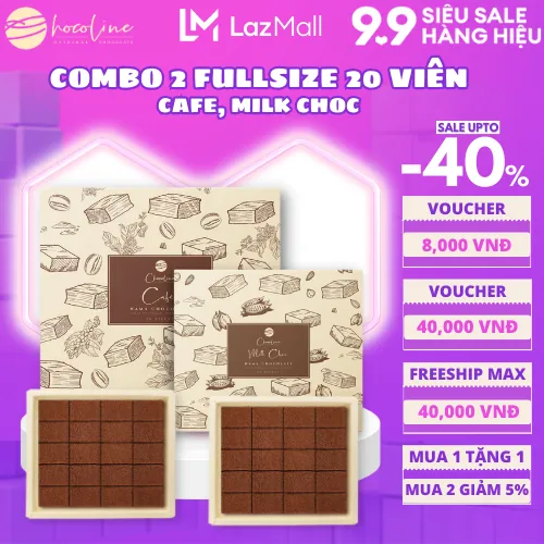 生チョコレート コーヒー & ミルクチョコレートフレーバー 2箱のコンボ 40粒(380g) Chocoline