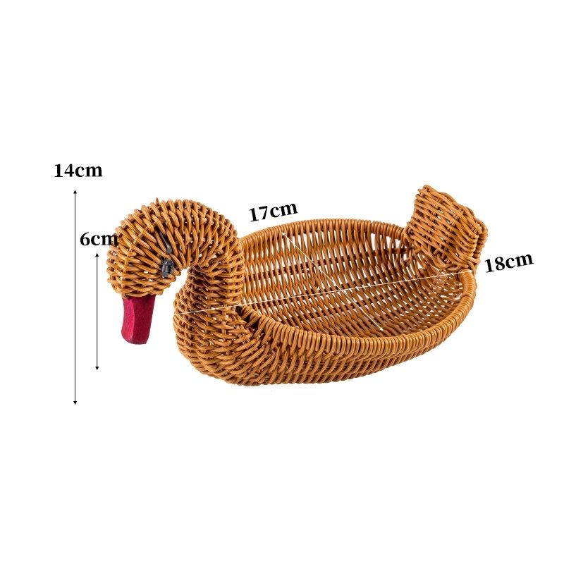 ナチュラル BASKET コードバスケット アニマルデザイン 中型サイズ Brown Goose HANDWOVEN WORKS