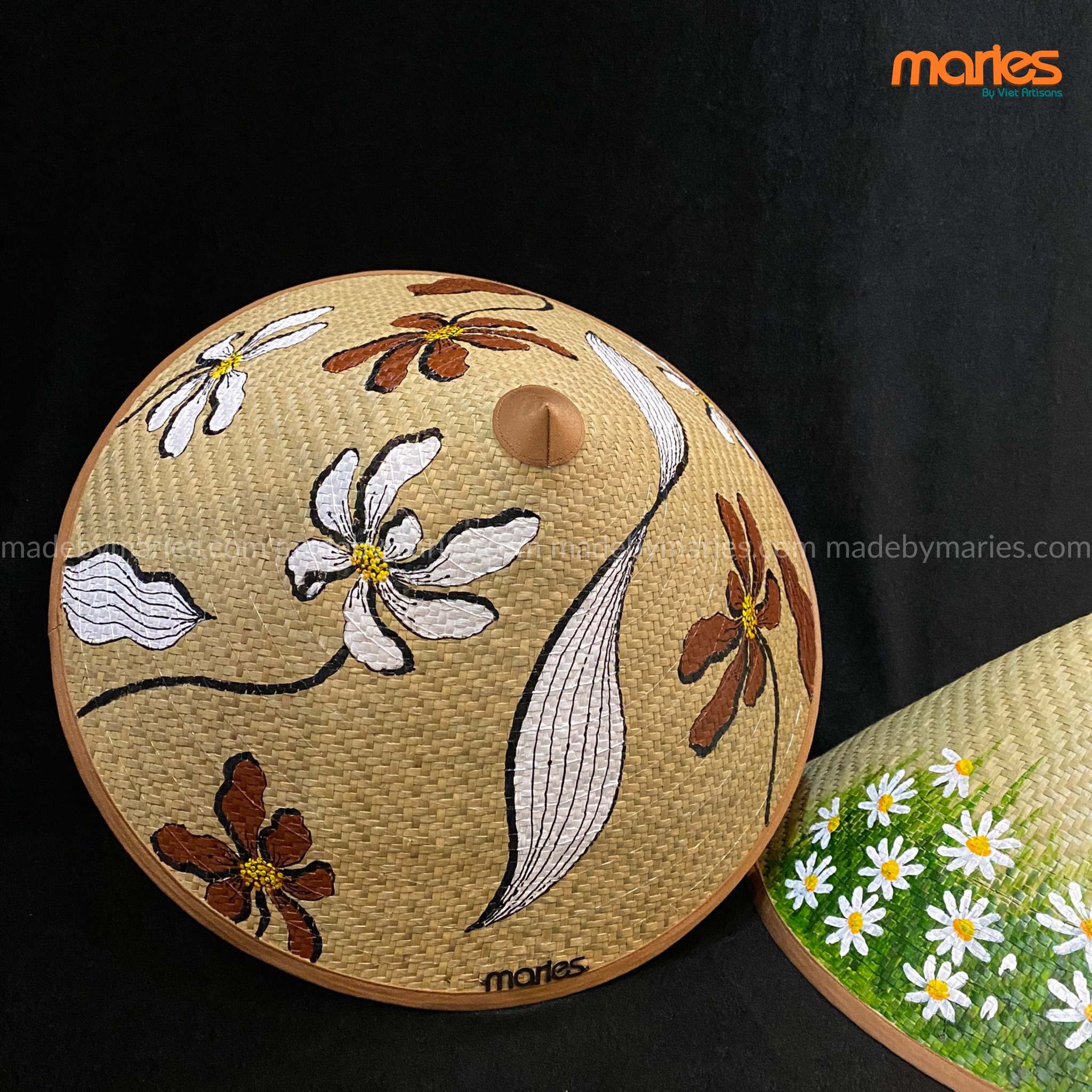 ノンラー ベトナム風傘帽子 自然色 花柄の通販・個人輸入代行販売商品 