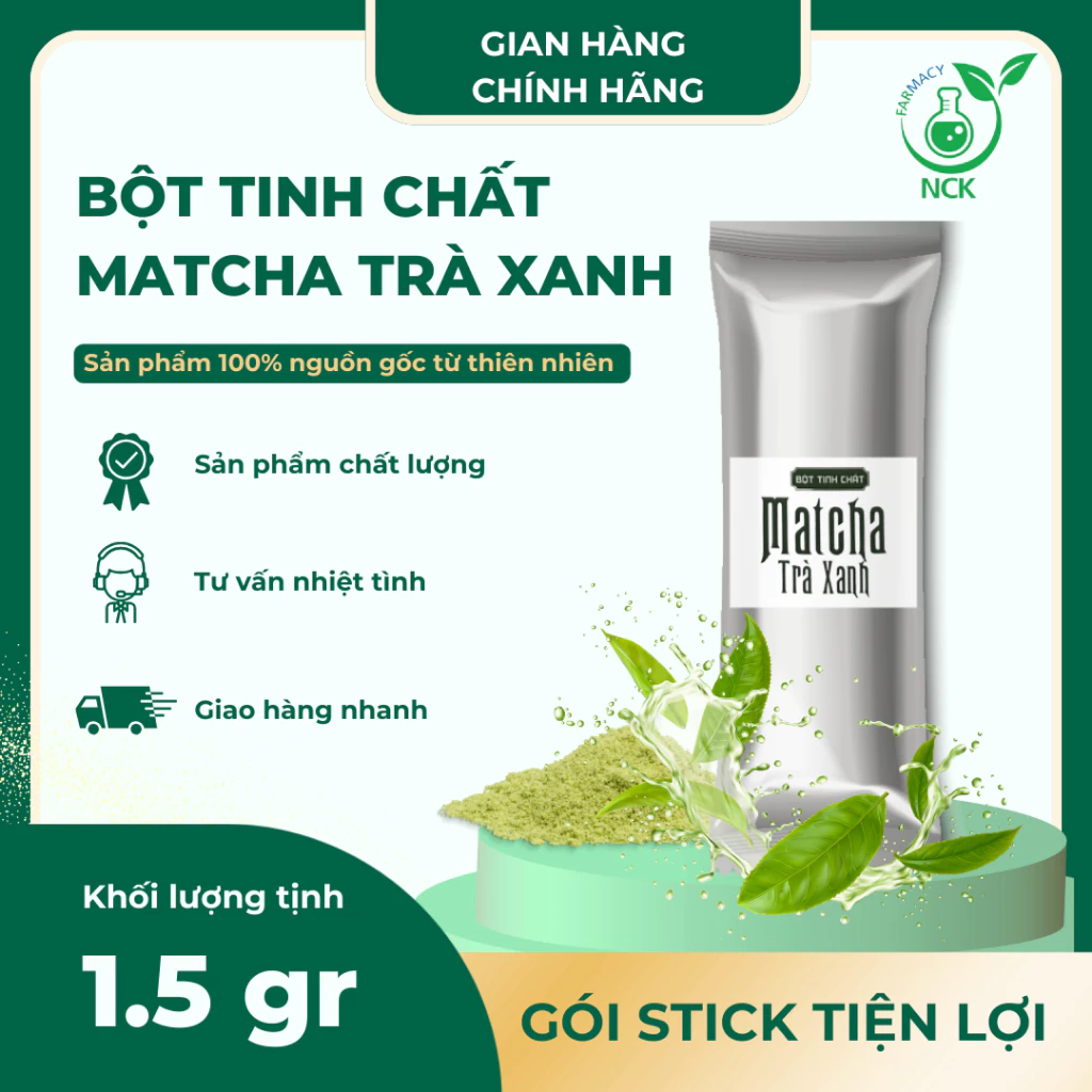 NCK抹茶緑茶エキスパウダー – 体内デトックス、リフレッシュ、利尿、脂肪燃焼サポート (30g)