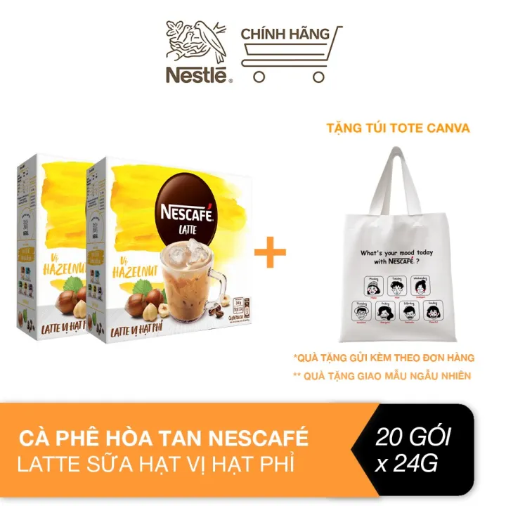 インスタントコーヒー ミルクラテ ヘーゼルナッツ風味 2箱セット(各24g×10袋) NESCAFÉ