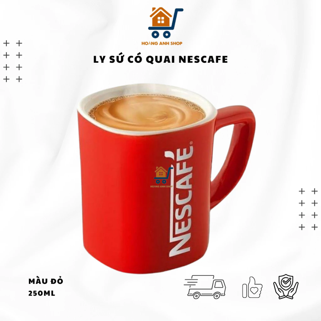 ネスカフェレッド 250ml 高品質ホーロー加工 セラミックコーヒーマグカップ - 安全・エレガント・便利