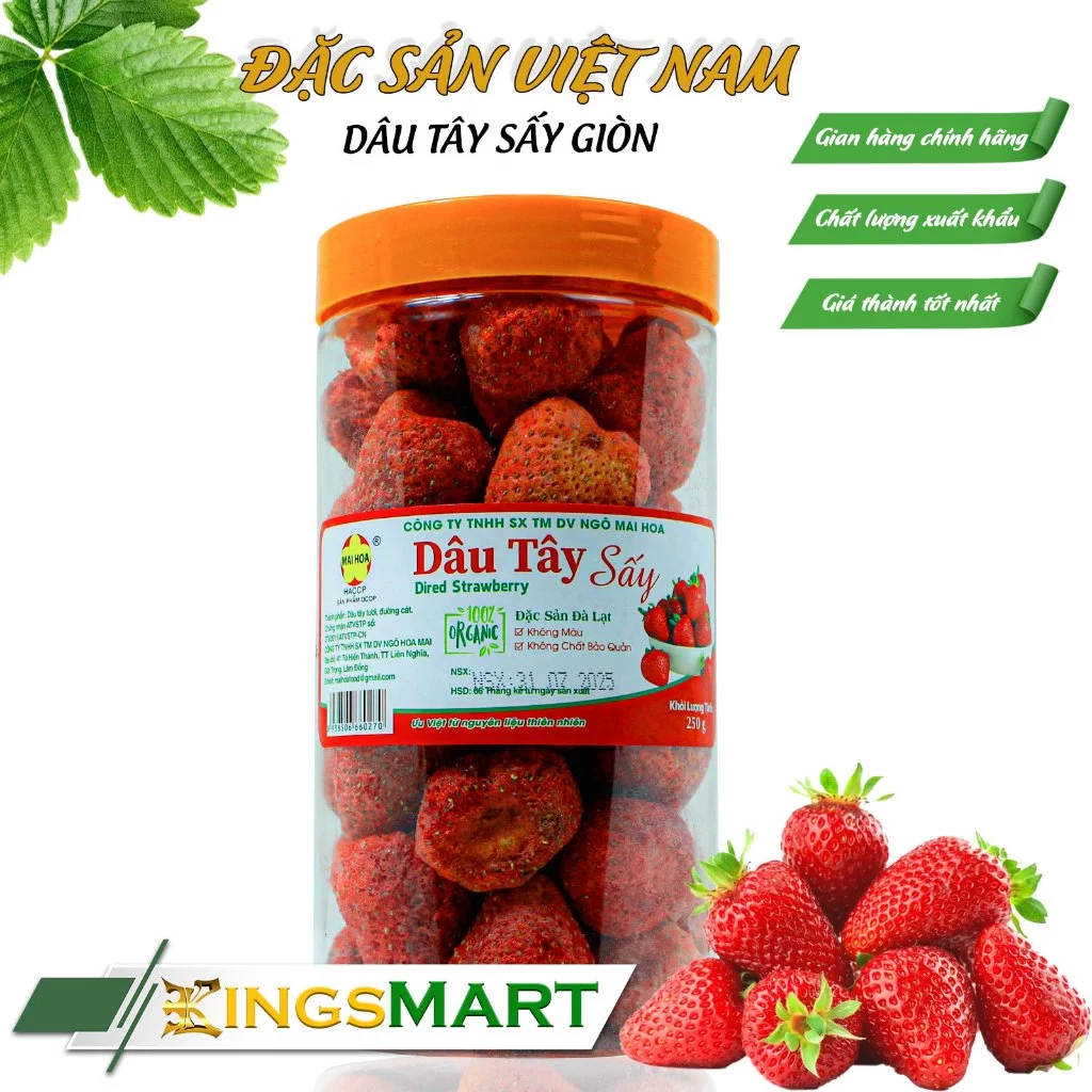 【NGÔ MAI HOA】ダラット産フリーズドライいちご - サクサク新食感！150g