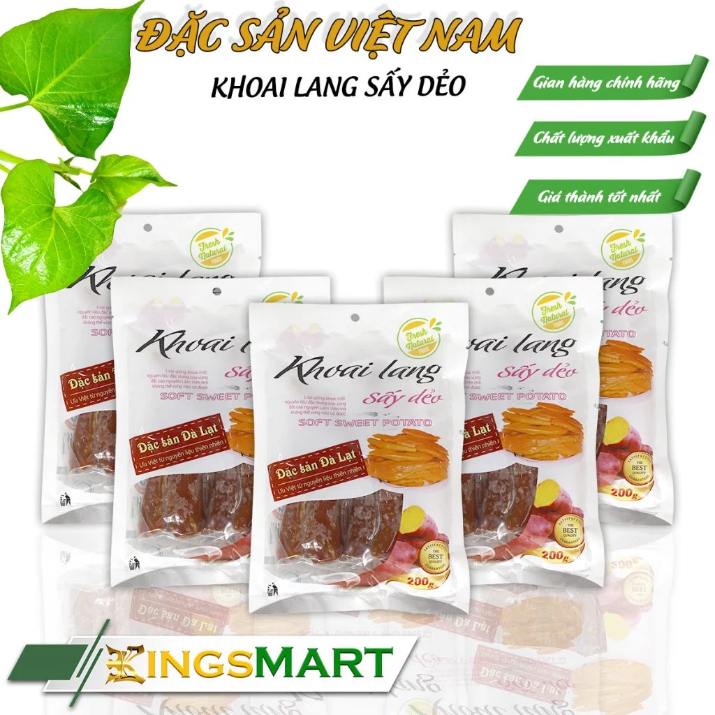 【お得な5袋セット】ダラット特産 ゴーマイホア 蜜芋ソフトドライ 200g